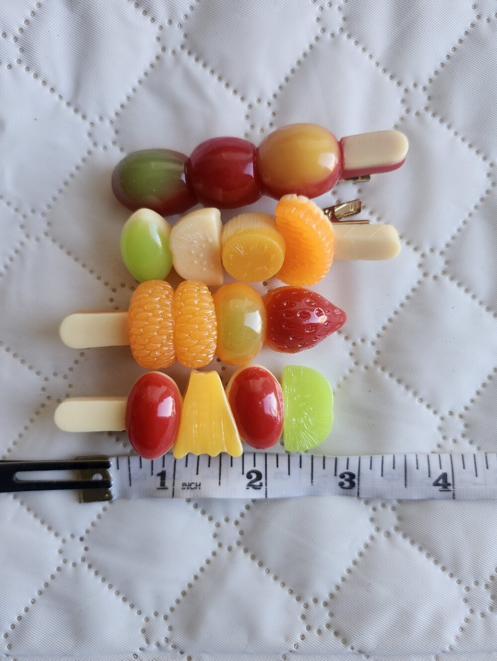 Fruit Hair Clips - Colorful Red, Orange, Green - Picture 4 of 6